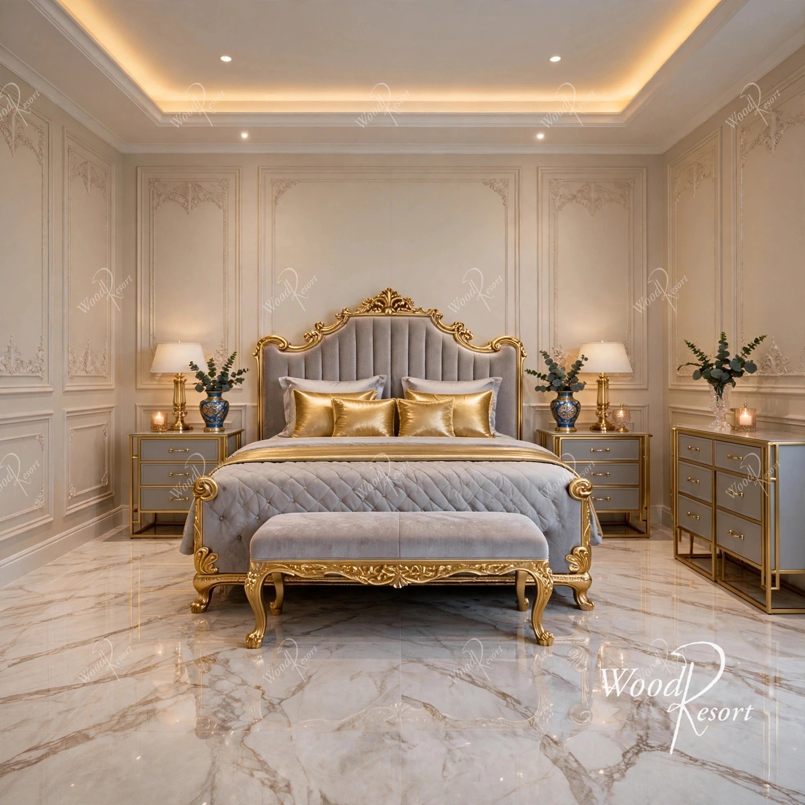 Royal Gold Frame Bedset