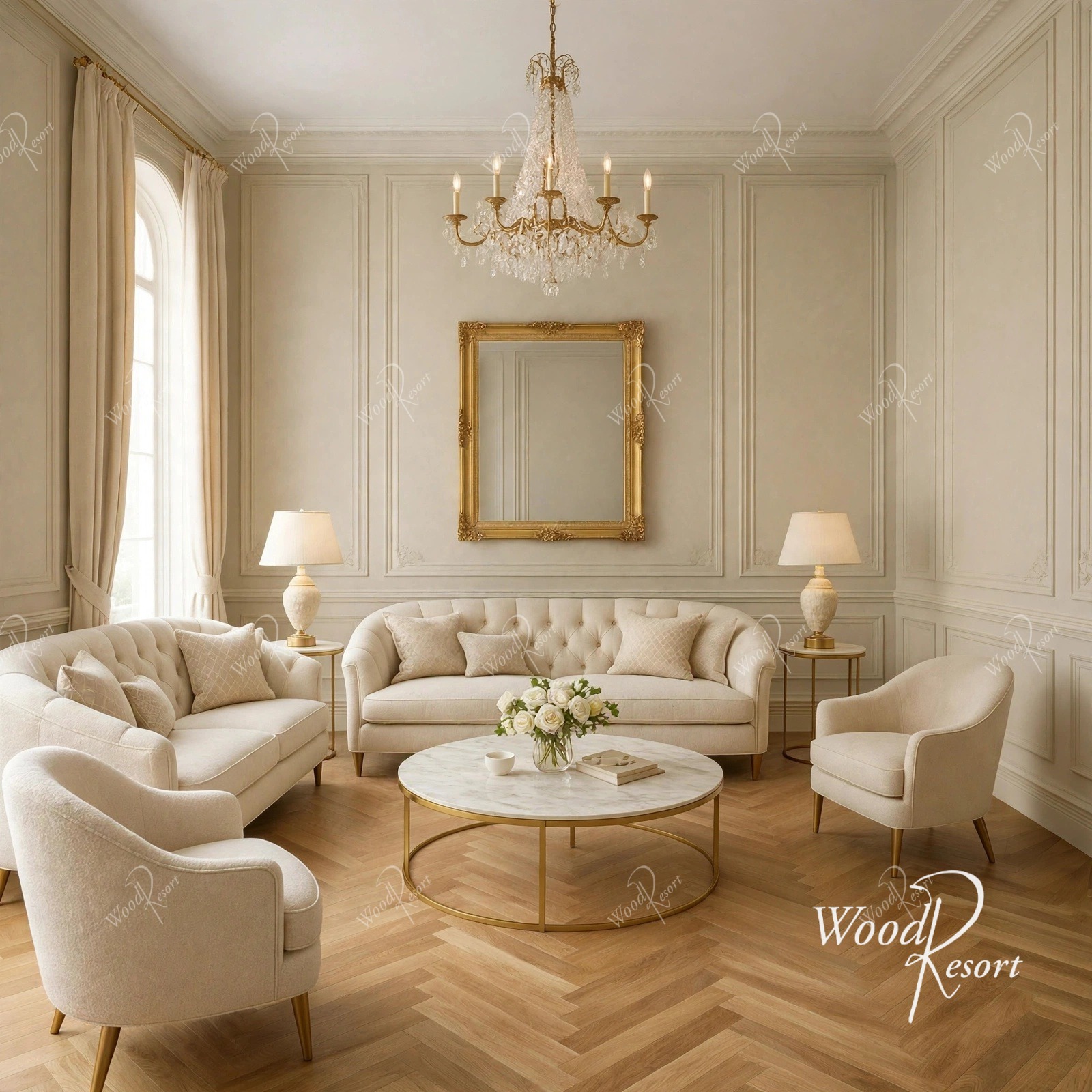 White Plush Modern Sofa